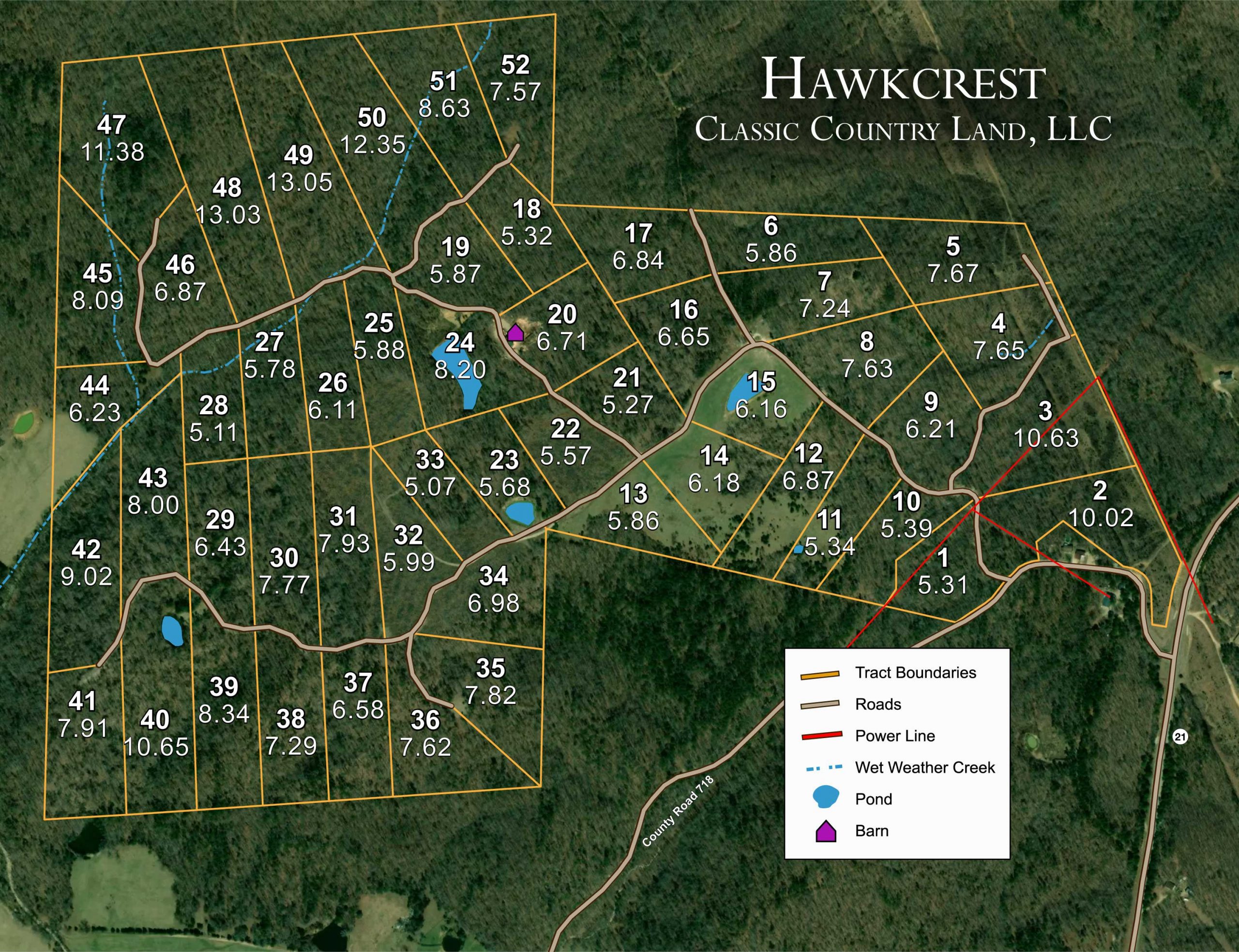 Plat map for Hawkcrest in Reynolds County, Missouri